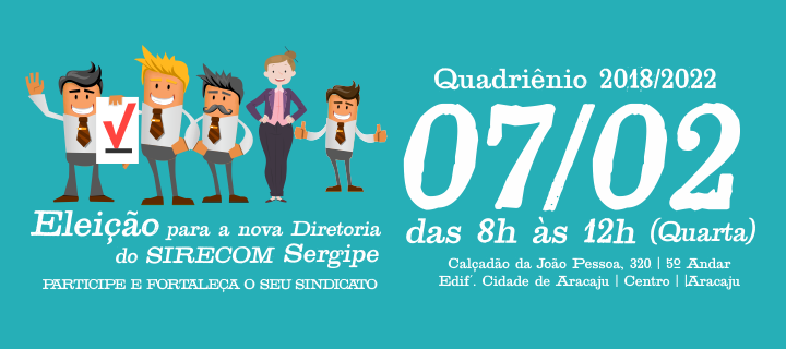 Eleição Sirecom Sergipe – Quadriênio 2018/2022