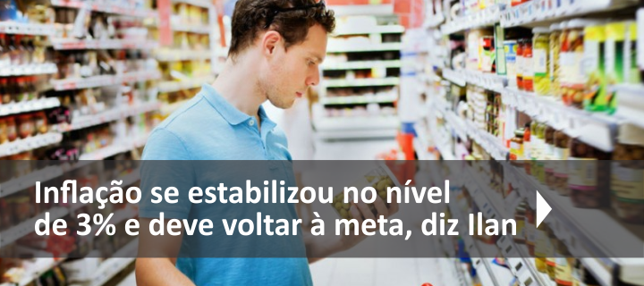 Inflação se estabilizou no nível de 3% e deve voltar à meta, diz Ilan