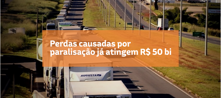 Perdas causadas por paralisação já atingem R$ 50 bi
